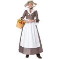 American Colonial Dress Pioneer Pilgrim Victorian Olden Day Womens Costume