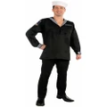 High Seas Sailor Navy Marine Military Black Top Shirt Adult Mens Costume