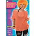 Neon Orange 1980s Disco Punk Adult Womens Costume Mesh Top Shirts
