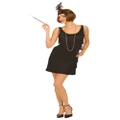 Flapper Roaring 20s Gangster Gatsby Retro Black Dress Adult Womens Costume