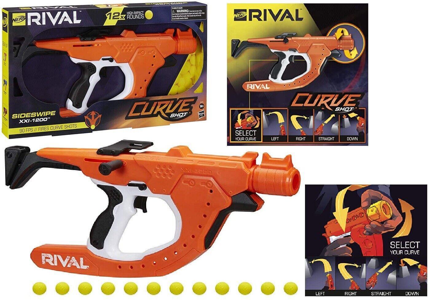 NERF Rival Curve Shot Sideswipe XXI-1200 Blaster 12 Rounds Ages 1