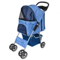 Pet Stroller Travel Carrier Blue Folding vidaXL