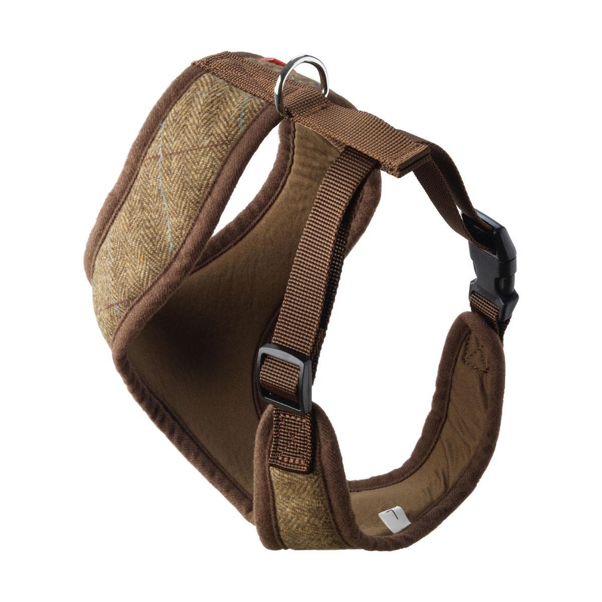 House Of Paws Memory Foam Tweed Dog Harness (Brown) (L)