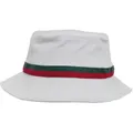 Flexfit By Yupoong Stripe Bucket Hat (White/Fire Red/Green) (One Size)