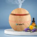 Aroma Aromatherapy Humidifier Purifier Diffuser LED Light - Wood Grain
