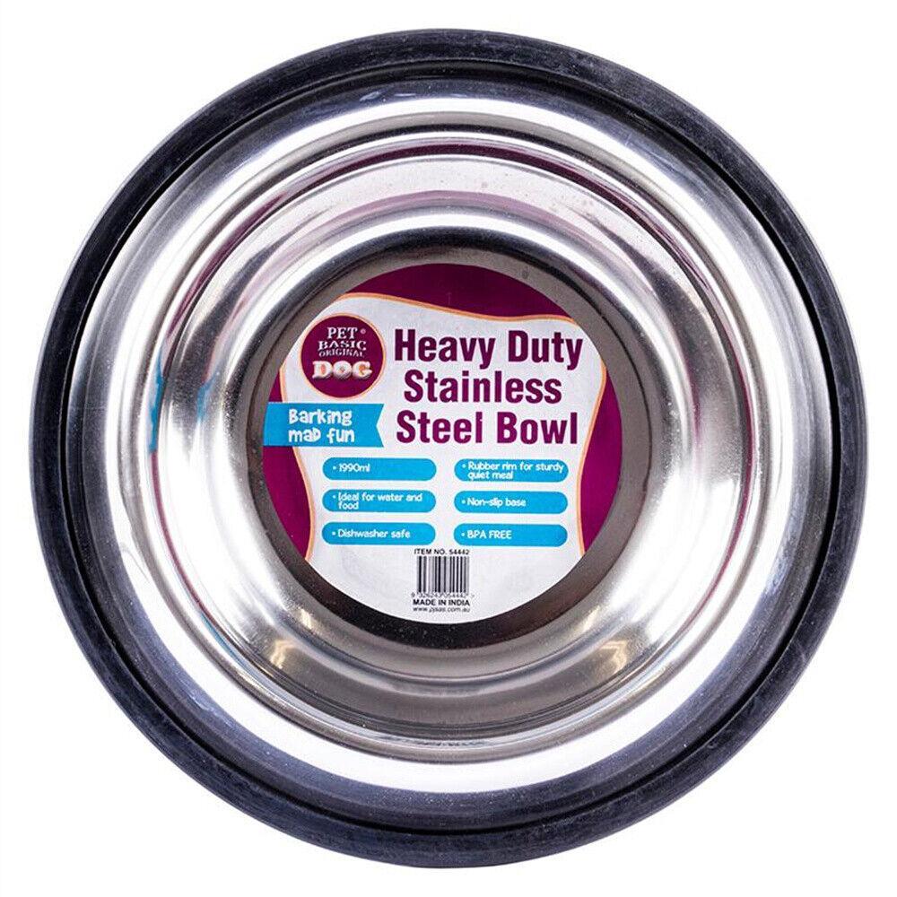 790ml Pet Dog Puppy Cat Food Water Feeder Dish Bowl Stainless Steel Anti-Skid
