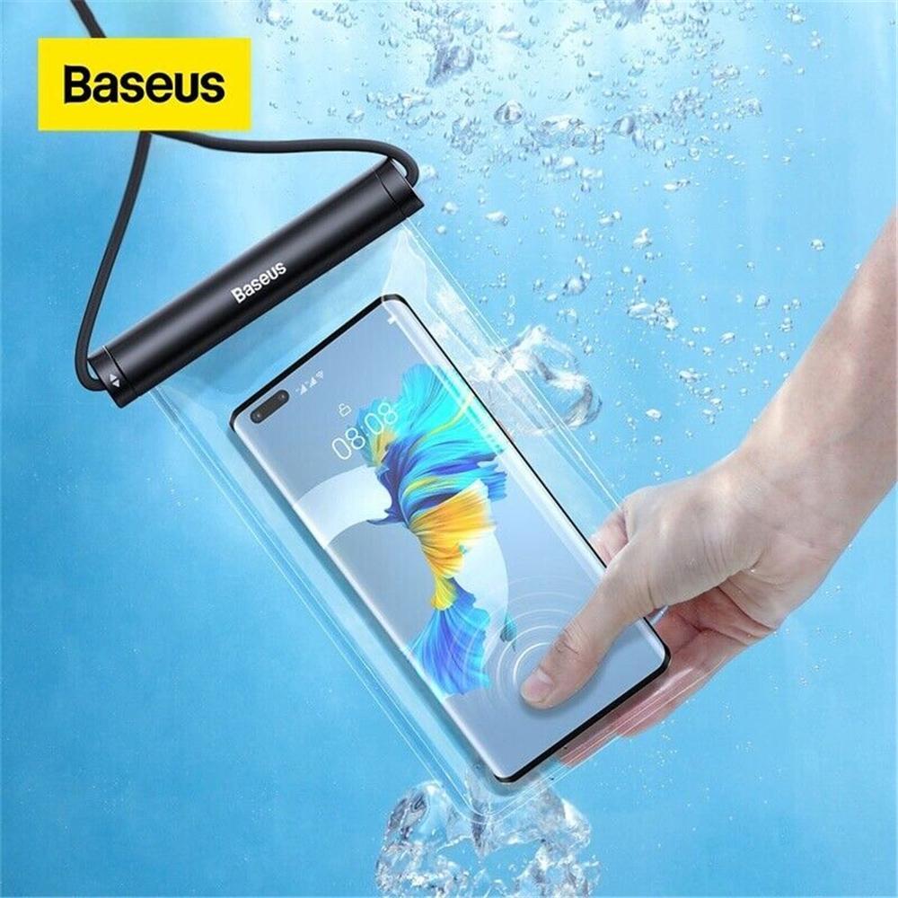 Baseus IPX8 Waterproof Phone Pouch for iPhone Samsung Diving Sports Neck Hanging