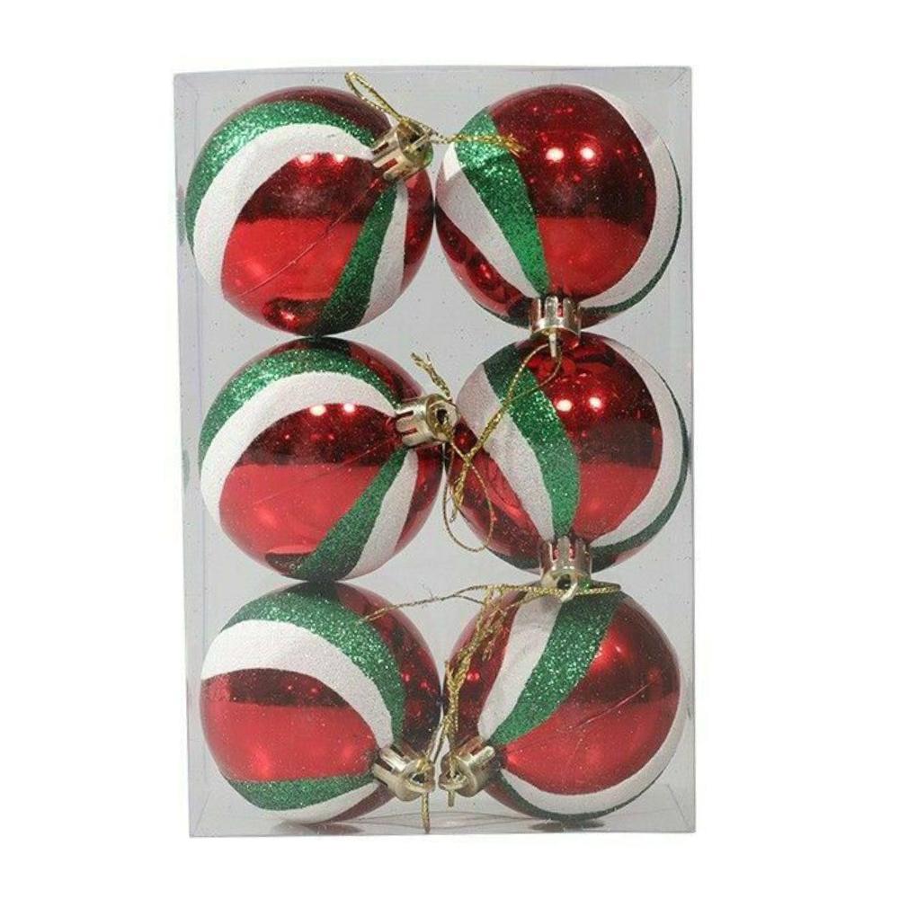 Vicanber 6X Christmas Tree Balls Baubles Xmas Trees Hanging Ornaments Home Party Decors (# I)