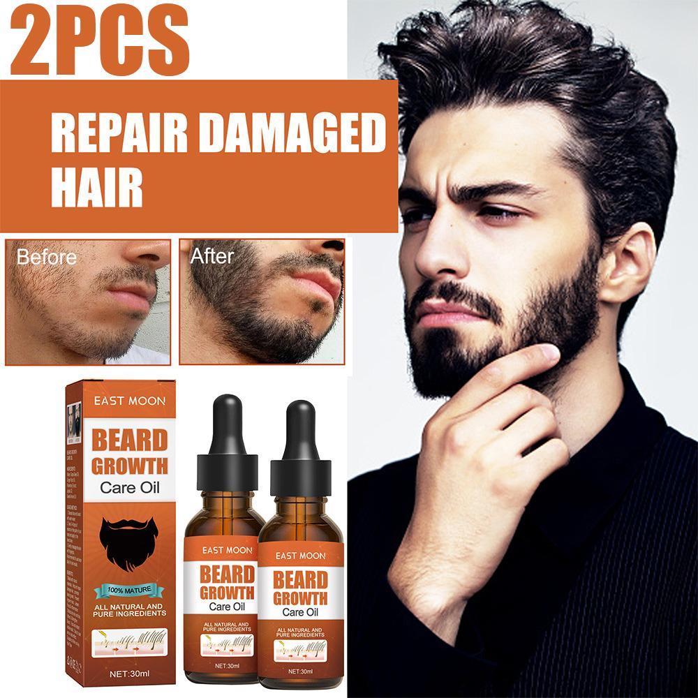 Vicanber Men Beard Growth Care Oil Beard Moisturizing Strong and Thick Growth Care Serum Oil(2pcs)