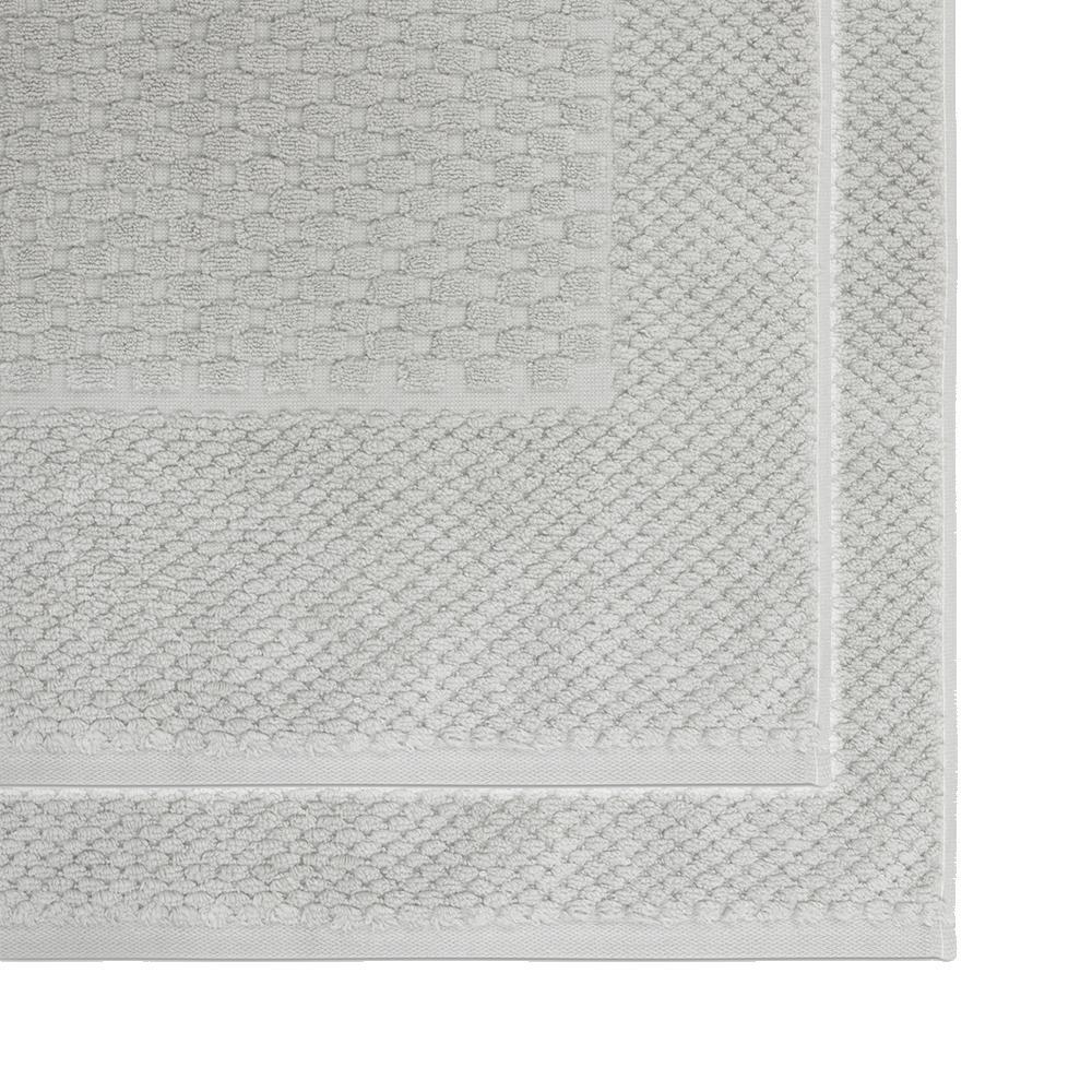 2PK Algodon Portland 100% Cotton Bathroom Shower/Bath Mat Silver/Grey 50x80cm