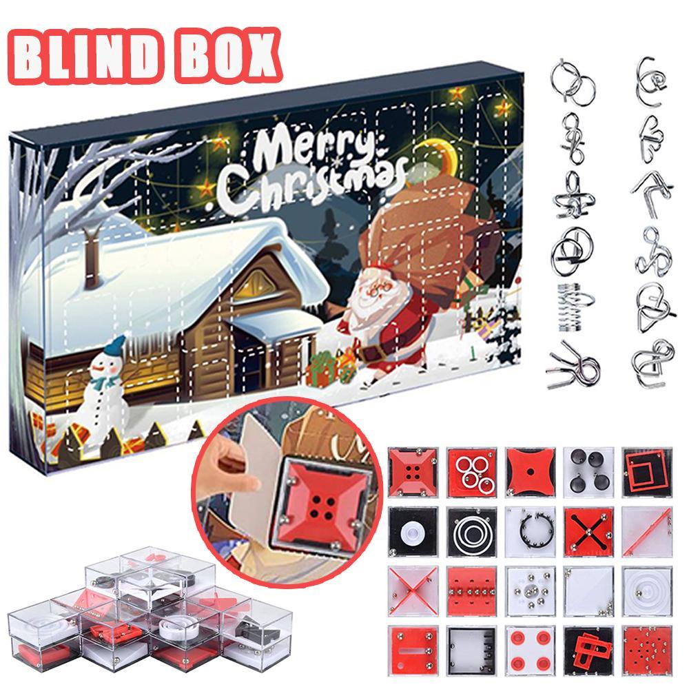 Vicanber Blind Box Advent Calendar Mini Fidget Puzzle Christmas Countdown 24 Days Xmas Kids Gifts