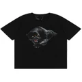 Goodgoods Unisex Couple Cotton Blend Shirts Crew Neck Short Sleeve T-Shirt Trend Hip hop Shirt Black Panther Printing(Black,S)
