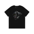 Goodgoods Unisex Couple Cotton Blend Shirts Crew Neck Short Sleeve T-Shirt Trend Hip hop Shirt Black Panther Printing(Black,M)