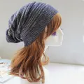 Vicanber Beanie Hat Winter Knitted Long Slouch Winter Caps(Navy Blue)