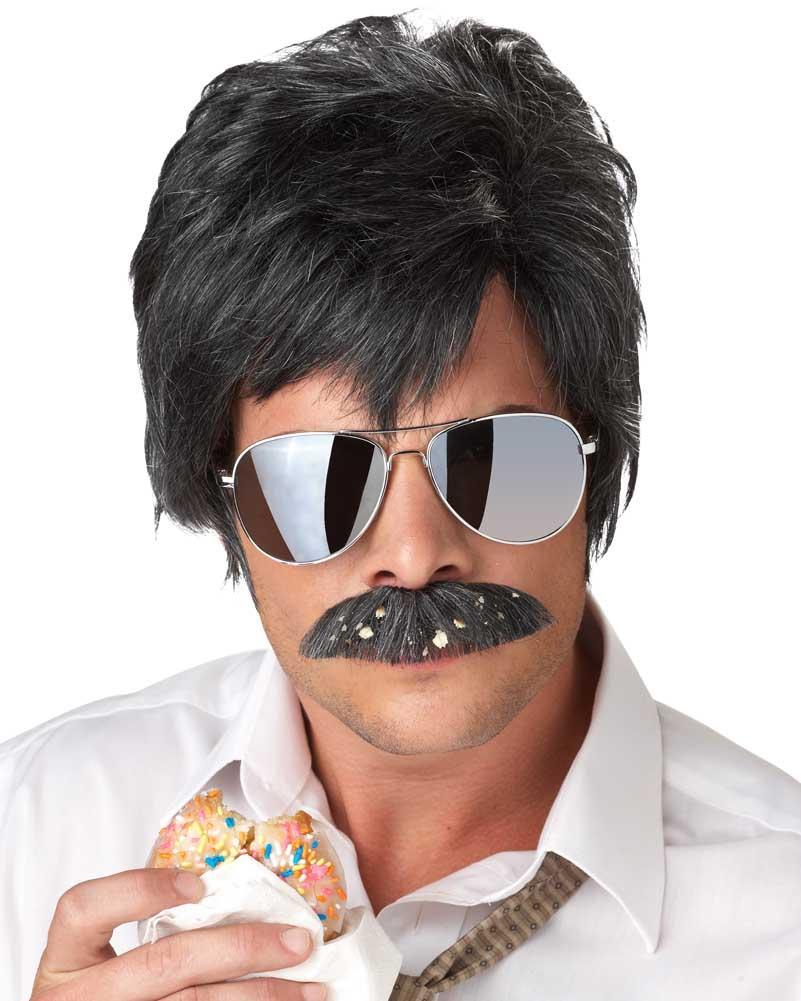 80s Ace Detective Wig and Moustache