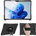 For Microsoft Surface Pro 9 /9 Pro Military Grade Rotating Case Shockproof Multi-Layer Protective Kickstand Cover (Black)