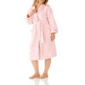 Ladies Magnolia Lounge Lux Fleece Pink Dressing Gown Bath Robe [Size: Large]