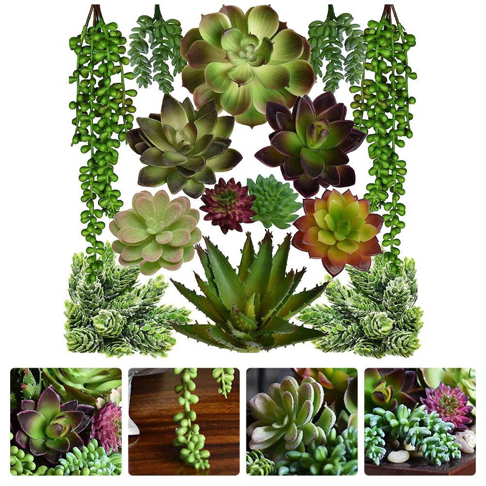 14 Pcs Fake Succulents Picks Unpotted Faux Simulated Houseplant Accessories