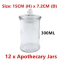 12 x Apothecary Glass Jar Medium Candle Making Wax Wedding Snack Candy Craft Soy