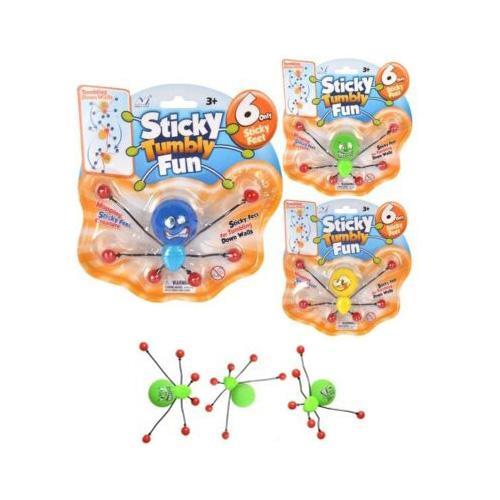 3x Party Bag Fillers Sticky Tumbing Bug Spider Emoji Window Racers Wall Tumbler