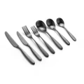 Nouveau Matte Cutlery Set, 42 Piece (Black)