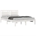 Bed Frame White Solid Wood 153x203 cm Queen Size vidaXL