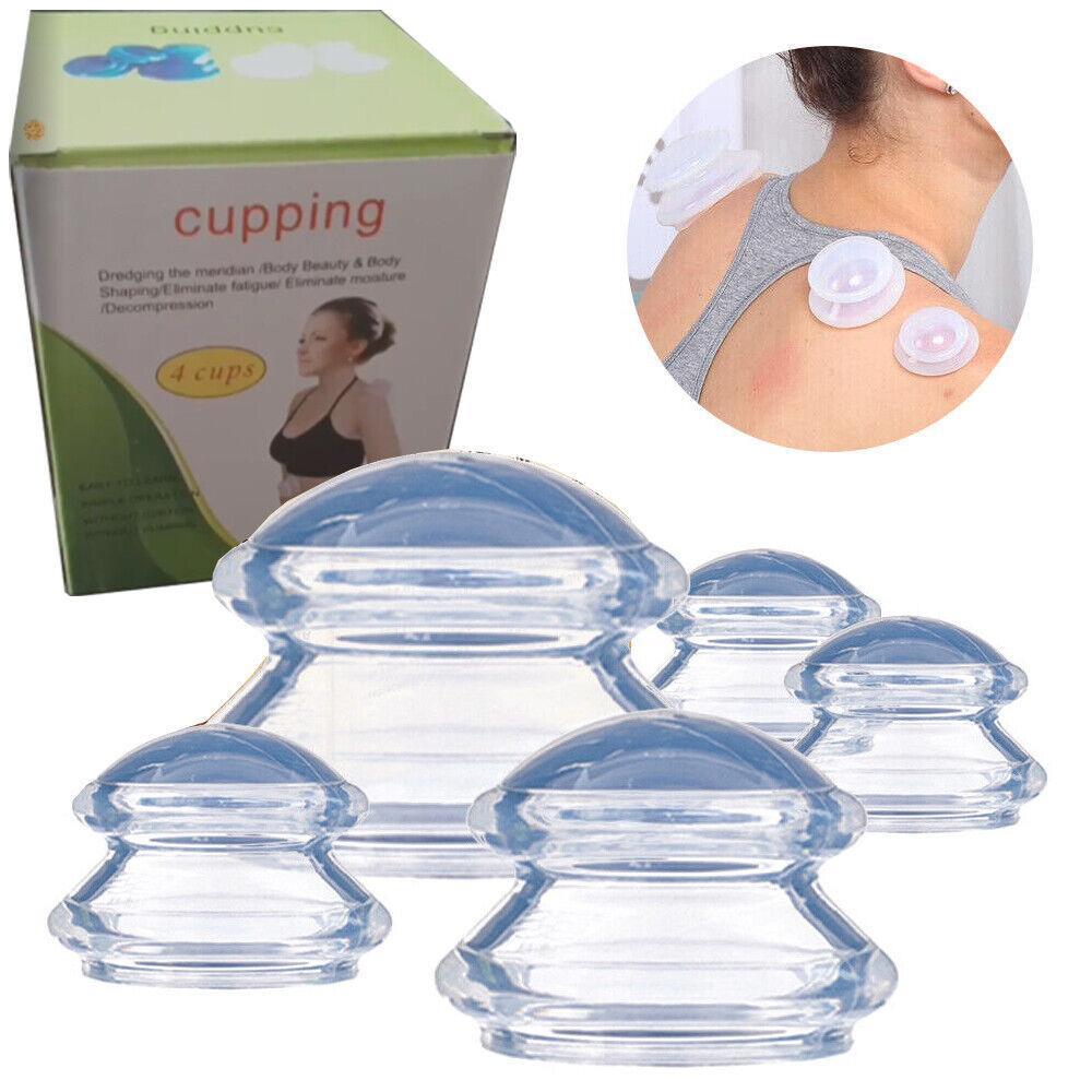 Silicone Cupping Cups Anti Cellulite Vacuum Massage Spa( 5 Pcs 4 Sizes Set)