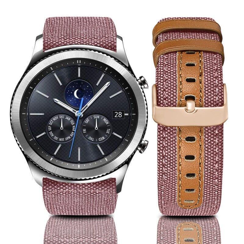 Denim & Leather Watch Straps Compatible with the Ticwatch E2
