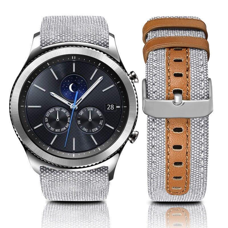 Denim & Leather Watch Straps Compatible with the Oppo Watch 46mm