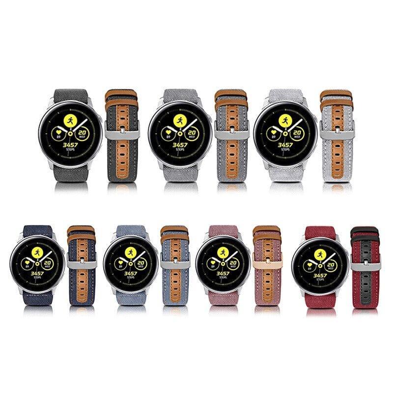 Denim & Leather Watch Straps Compatible with the Oppo Watch 2 42mm