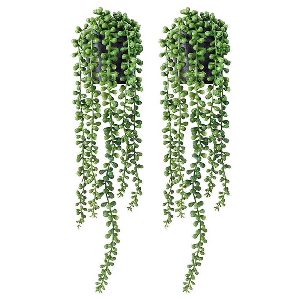 2Pcs Artificial Hanging Plants Hanging Decorative Plants Style 1