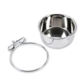 1x Parrot Pet Stainless Steel Food Water Bowl Bird Feeder Crate Cage 12.5cm