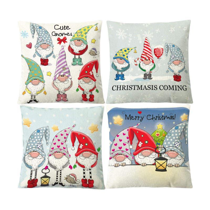 4Pcs Christmas Gnome Pillow Covers 45 x 45cm Home Decor Gift-Set1