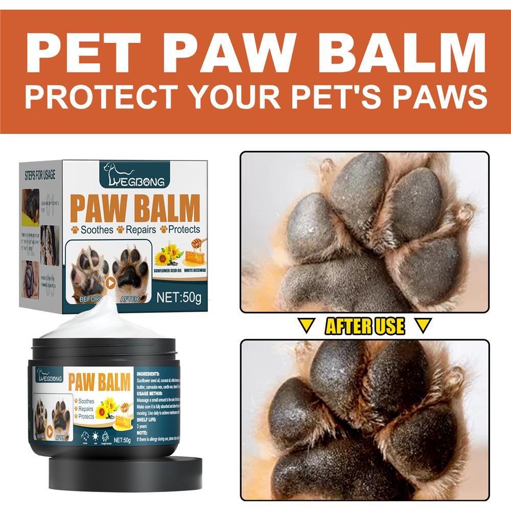 Vicanber Dog Paw Balm, 50g Animal Pets Paw Balm Soother Hydratant Supports Dry Paws Cat Paw Pad Lotion Prevent Animal Pets Paw Cracked(1pc)