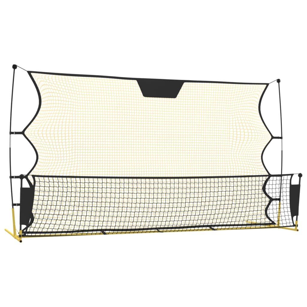 Football Rebounder Net Black and Yellow 183x85x120 cm Polyester vidaXL