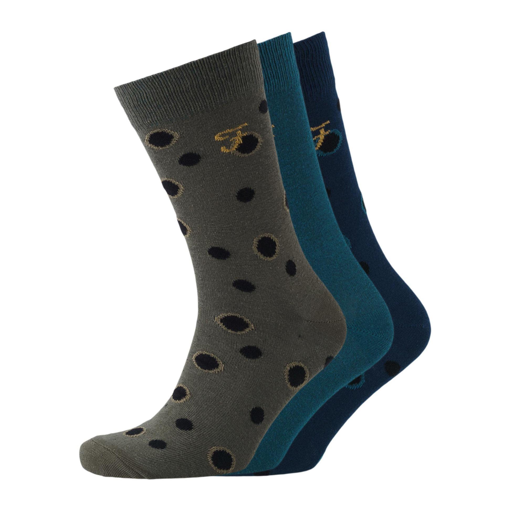 Farah Mens Norton Socks (Pack of 3) (Moss Green/Cornflower Blue) (One Size)