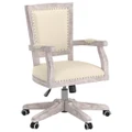 Swivel Office Chair Beige linen vidaXL