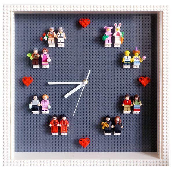 Personalized handmade brick Wall Clock-Wedding gift , birthday gift , celebration gift - black background