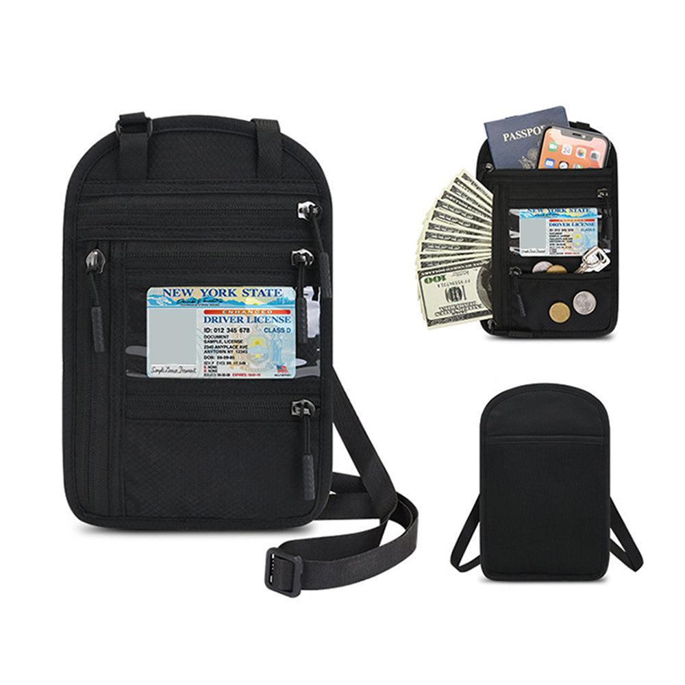 RFID Blocking Passport Holder Multifunctional Travel Passport Wallet Black