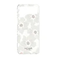 Kate Spade New York Protective Hardshell Case for Samsung Galaxy Flip 4 - Hollyhock Floral Clear/Cream with Stones
