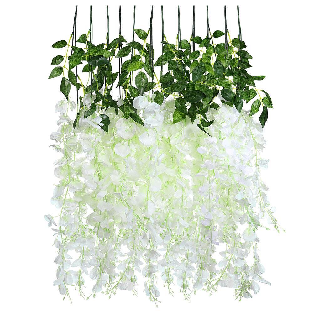12Pcs Artificial Hanging Wisteria Simulated Wisteria Flower Hanging Floral Decor