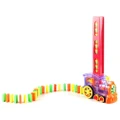 63pcs Brightly Colored Domino Train Toy Set Automatic Domino Toy Electric Train Model Early Educational DIY Domino Game Building Blocks Stacking Toy Without Battery with Light and Sound