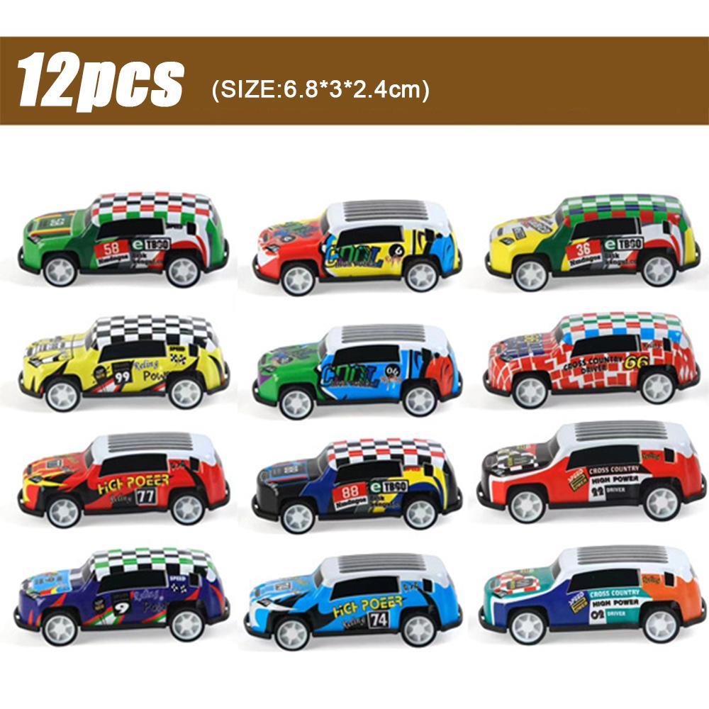 Vicanber Children 12 Pcs Graffiti Alloy Toy Cars Simulation Model Toy Car Gifts(Off-Road Vehicle)