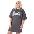 Barbie Womens/Ladies Oversized T-Shirt Dress (Grey) (L)