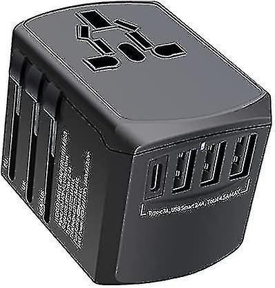 International Travel Adapter, Global Travel Charger With 4 Usb Ports Power Adapter