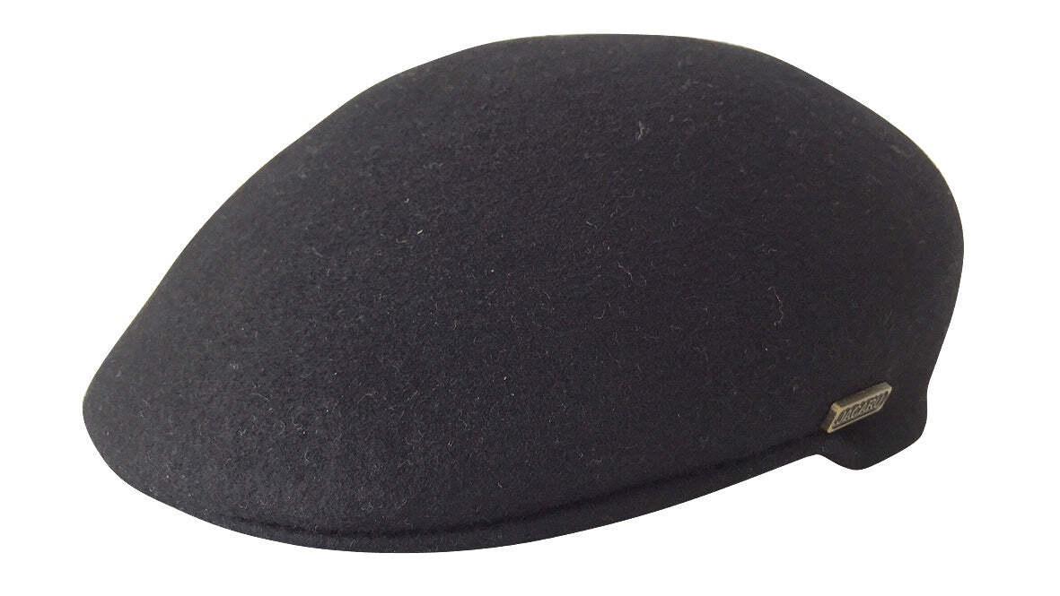 JACARU 100% Wool Felt Ivy Hat Australian Waterproof Drivers Flat 1850 Warm Aston - Black - Small (54-55cm)
