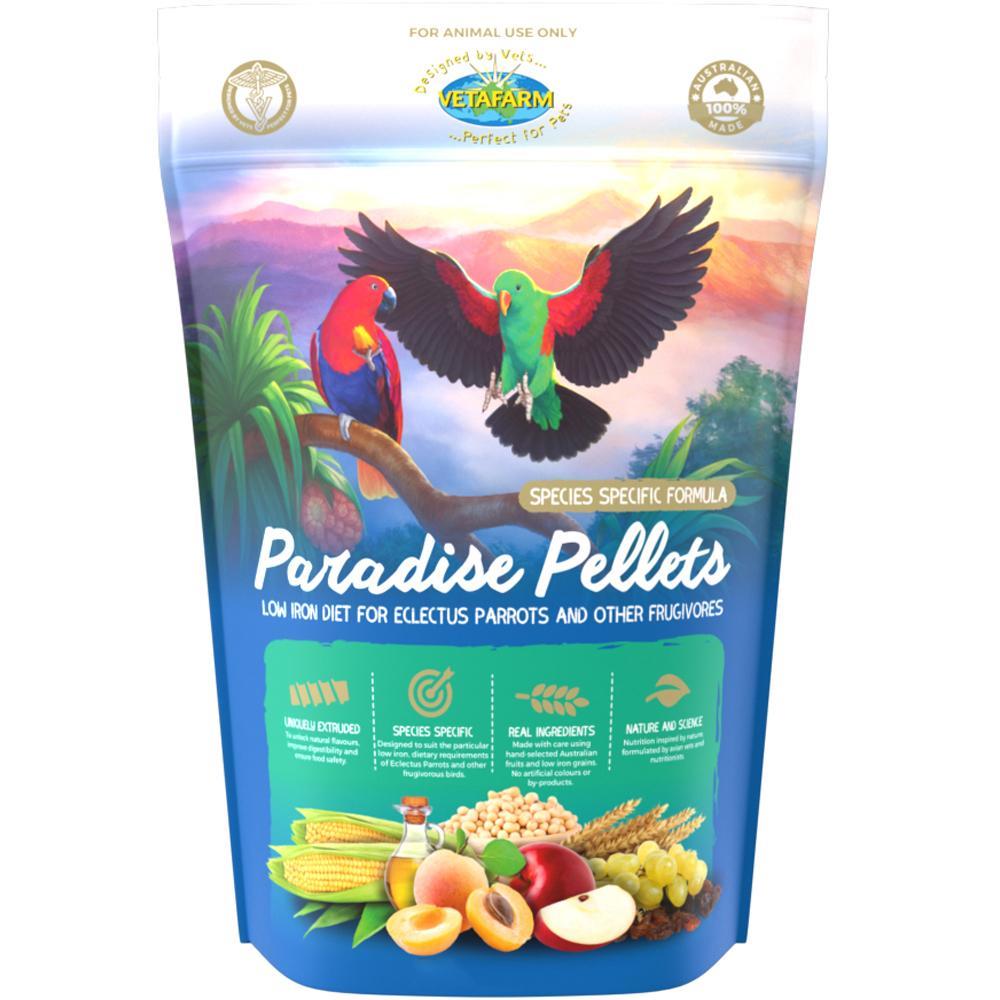 Vetafarm Paradise Pellets for Eclectus Parrots Bird Food 10kg
