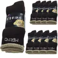 9 Pairs MERINO WOOL SOCKS Mens Heavy Duty Premium Thick Work Socks Cushion BULK - Brown - 11-14