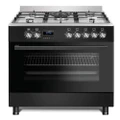 Tisira 90cm 126L Dual Fuel Upright Cooker in Black Stainless Steel (TFGC9610EXB)