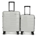 Swiss Aluminium Luggage Suitcase Lightweight with TSA locker 8 wheels 360 degree rolling Carry On HardCase SN7611A Silver